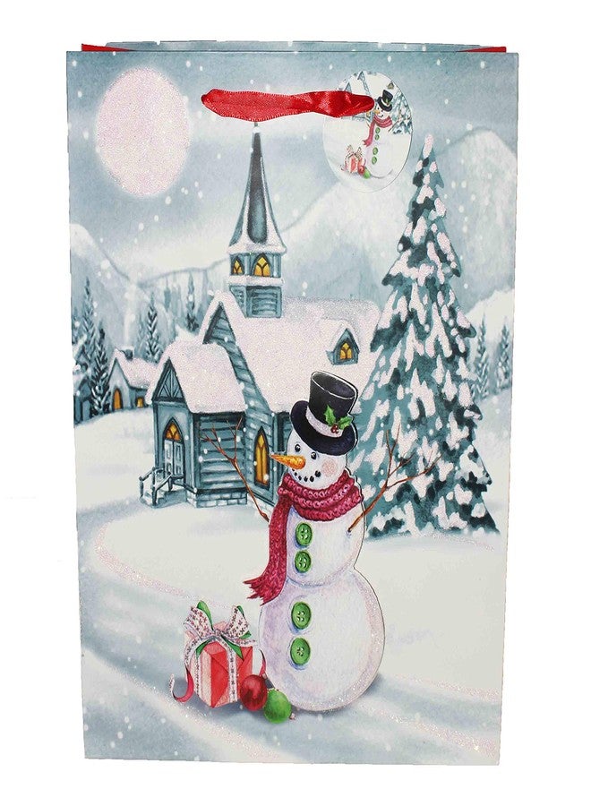 Jades : 'White Christmas' Theme Paper Bags - Pack of 6 (Snowman) - Image 1